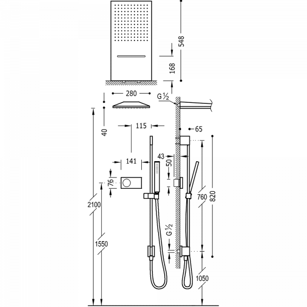 Електронний комплект для душу з термостатом SHOWER TECHNOLOGY 09288307