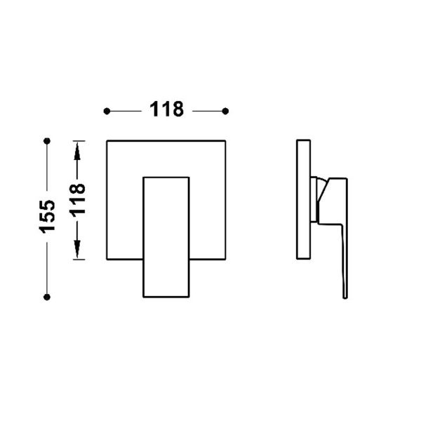 Видима частина Cuadro Exclusive для прихованого одноходового Rapid-box 10627810OR