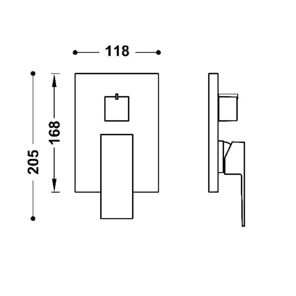 Видима частина Cuadro Exclusive для прихованого 2-ходового Rapid-box 10628110NM