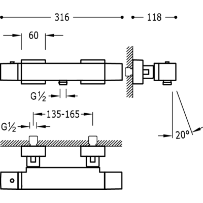 Змішувач із каскадом для ванни Tres Cuadro Exclusive 4071749