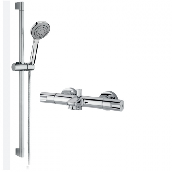 Змішувач для ванни з термостатом Tender 107900 в комплекті з ручним душем.