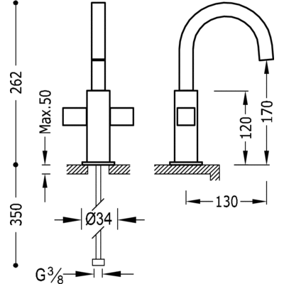 Змішувач для раковини Tres Cuadro 108605