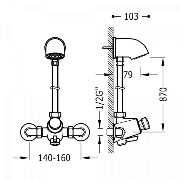 Комплект змішувача для душу сенсорний змішувач TEMPOTRES 112163