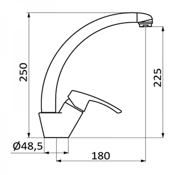 Змішувач для кухні GRB Cocinas Ten Pro одноважільний хром 11820500