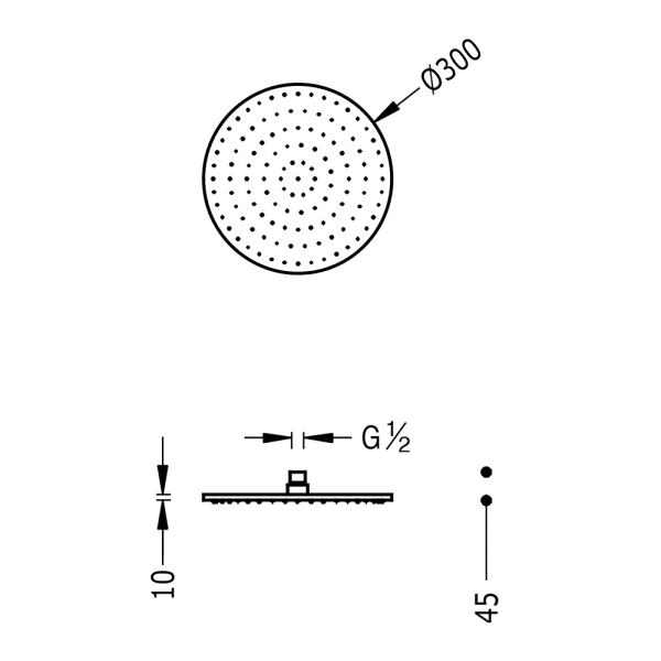Розпилювач для душу антивапняний d300 мм 13413730BM