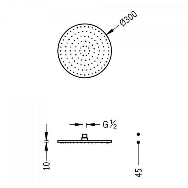 Розпилювач для душу антивапняний d300 мм 13413730AC