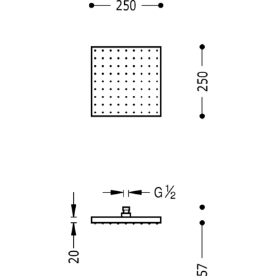 Розпилювач для душу 250x250 мм, 13413826