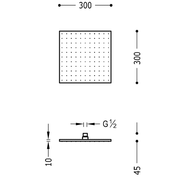 Розпилювач для душу Tres 300x300 мм 13413830OM