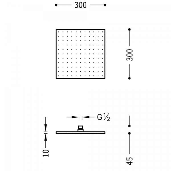 Розпилювач для душу Tres 300x300 мм 13413830KM