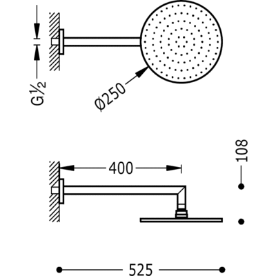Верхній душ Tres Showers (D250 мм) 134232