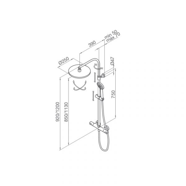 Душова система з термостатом Tender 1137900ТL