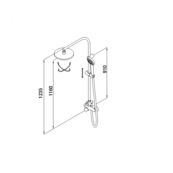 Душова система EcoPrime 15465400XL виготовлена із пластику в кольорі хром