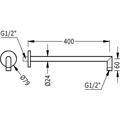 Кронштейн для душу, 400 мм, 16118740