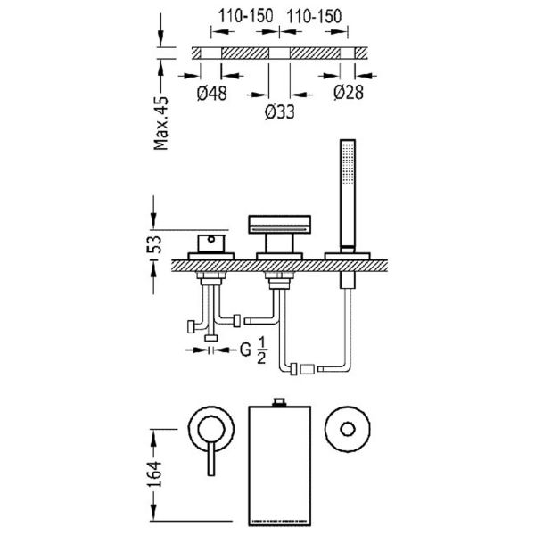 Змішувач для ванни Tres Max-tres 162161