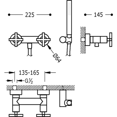 Змішувач для душу Tres Max 163868