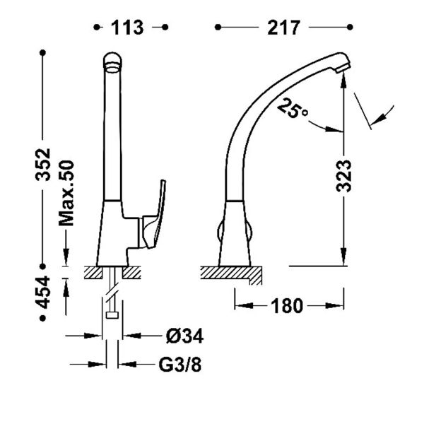 Змішувач для кухні Tres Cucina ECO-TRES 17044702