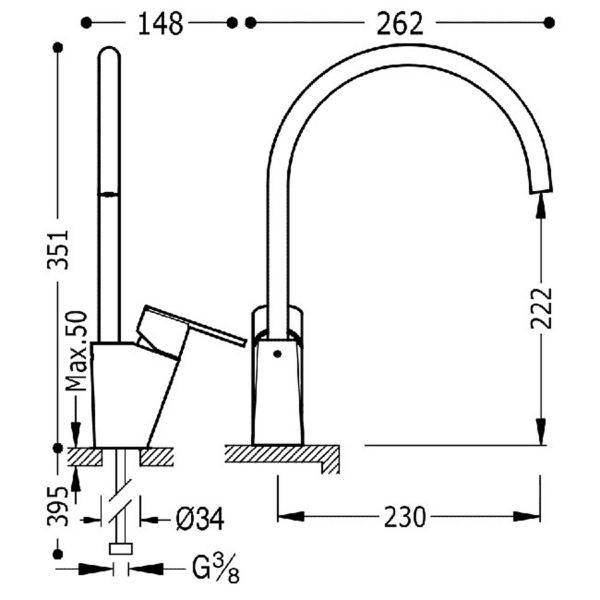 Змішувач для кухні Tres Cucina LEX-TRES 181341