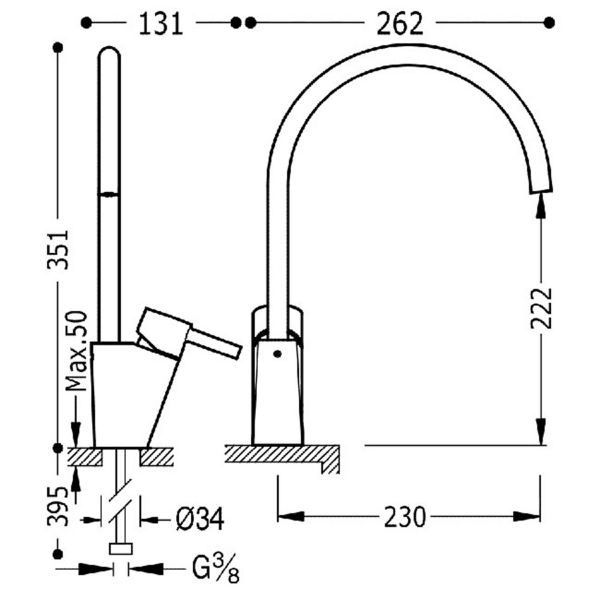 Змішувач для кухні Tres Cucina ALPLUS 183341