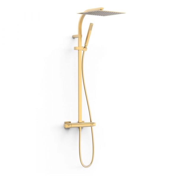 Комплект OVER-WALL 2-ходовий настінний термостатичний змішувач для душу  матове золото 19039305OM
