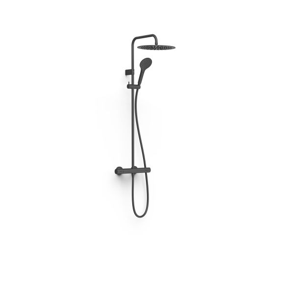 Настінний термостатичний змішувач для душу з 2-ходовим підключенням чорний 19039314NM