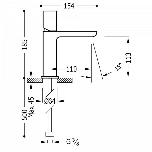 Змішувач одноважільний для раковини Tres Loft Colors 20010302NM