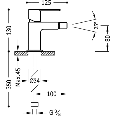 Змішувач для біде Tres Loft Colors 20012001BMD