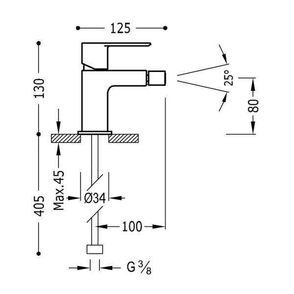 Одноважільний змішувач для біде Loft Colors 20012001OR