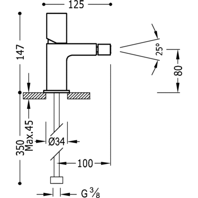 Змішувач для біде Tres Loft 20012002