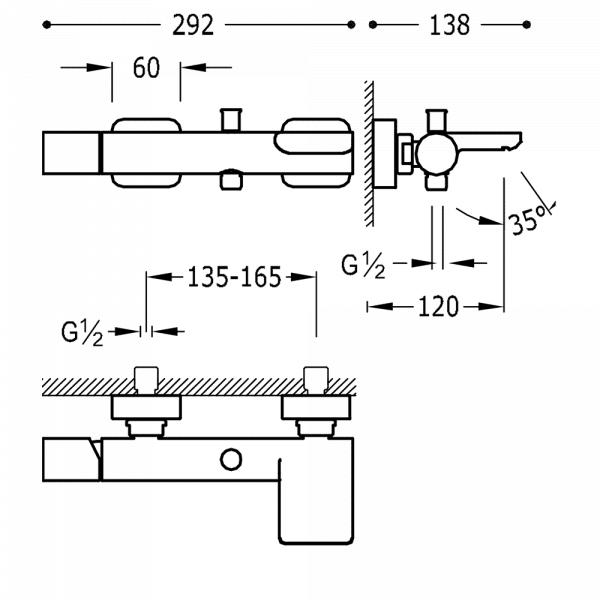 Одноважільний змішувач для ванни та душу Loft Colors 20017001OR
