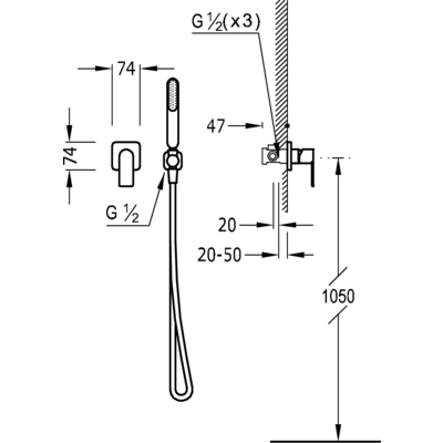 Набір для душу Tres Loft 20017702