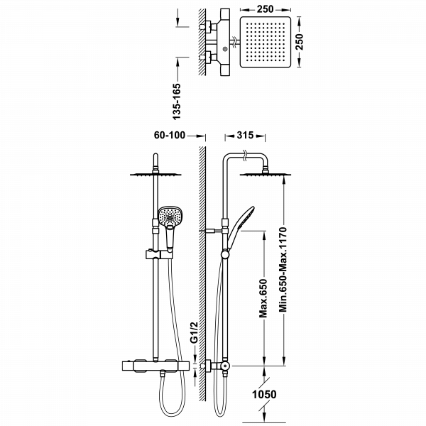 Душова система термостатична 20019503