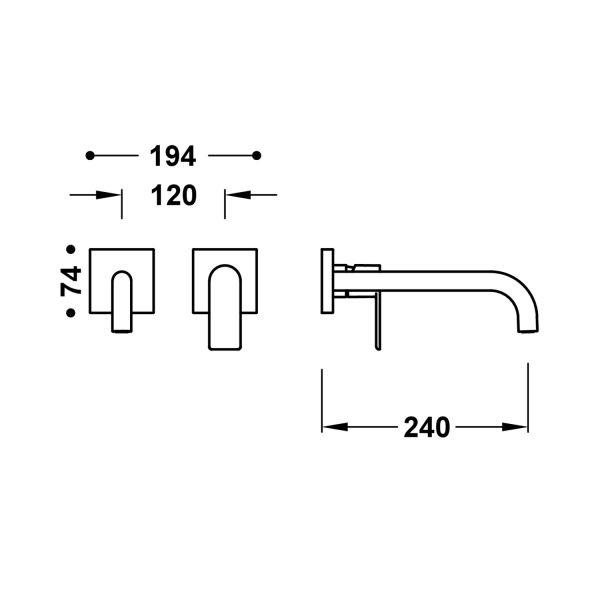 Видима частина для раковини Tres Loft одноважільний 20030022NM чорний матовий