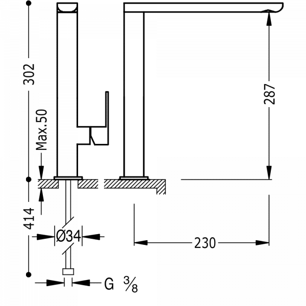 Змішувач для кухні TRES COLORS 20044001NM