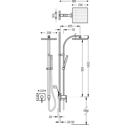 Душова стійка Tres Mono-Term 20117704