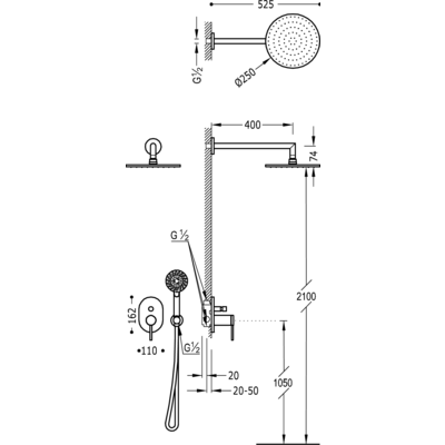 Душова система Tres Mono-Term 20118003