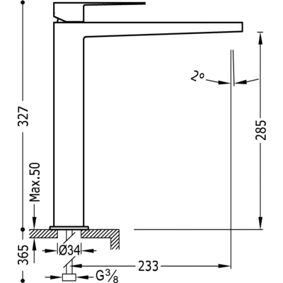 Одноважільний змішувач для раковини Tres Slim 20210305BLD