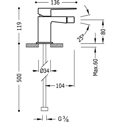 Змішувач для біде Tres Slim Exclusive 20212001BMD