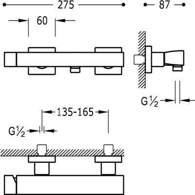 Змішувач для душу Tres Slim 20216701