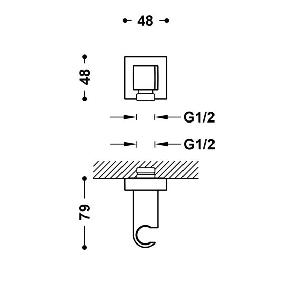 Тримач ручного душу зі шланговим підключенням Tres Docce 20218201