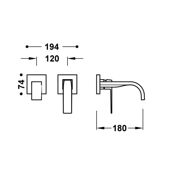 Видима частина для раковини Tres Slim Exclusive одноважільний 20230023OM матове золото