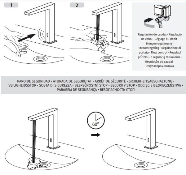 Електронний змішувач для умивальника з 1 виходом води SLIM 20261310NM
