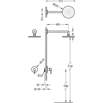 Душова система Tres Alplus 20317702