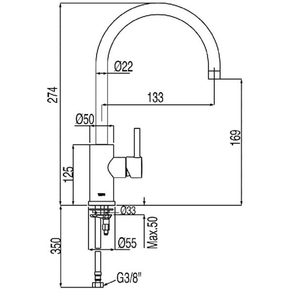 Змішувач для раковини Tres Alplus 20370301