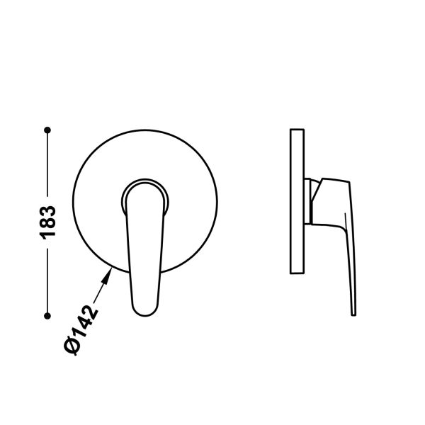Змішувач для душу Tres Flat-Tres вбудований RAPID-BOX 1 споживач 20427810 хром