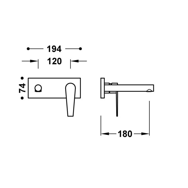 Видима частина для раковини Tres Class одноважільний, вилив 180 мм, 20530031 хром