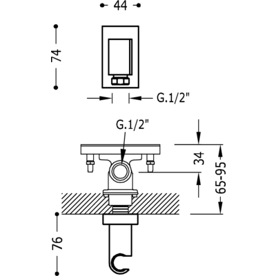 Тримач для душу з виведенням Tres 20718201