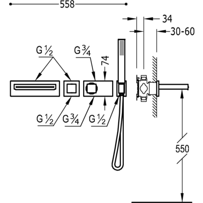 Змішувач із термостатом BLOCK SYSTEM 20719201AC