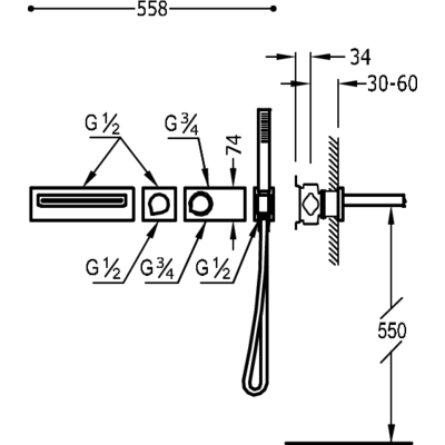 Змішувач із термостатом BLOCK SYSTEM 20739201AC