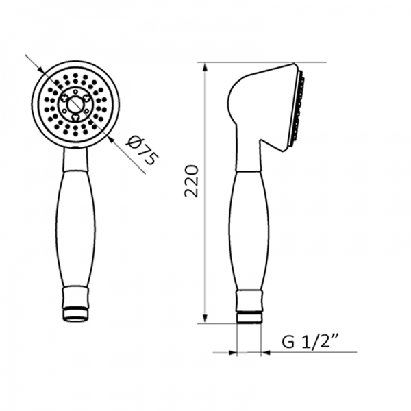 Змішувач для ванної GRB Clasica 1866 з душовою лійкою двовентильний хром 209190