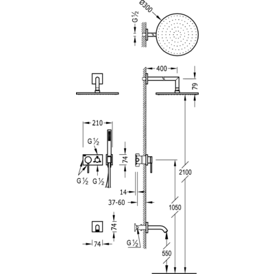 Душова система Tres 3V 21027313AC